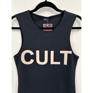 Alexander Mcqueen Black Cult Graphic Sleeveless Tank Top Crew Neck Womens Small